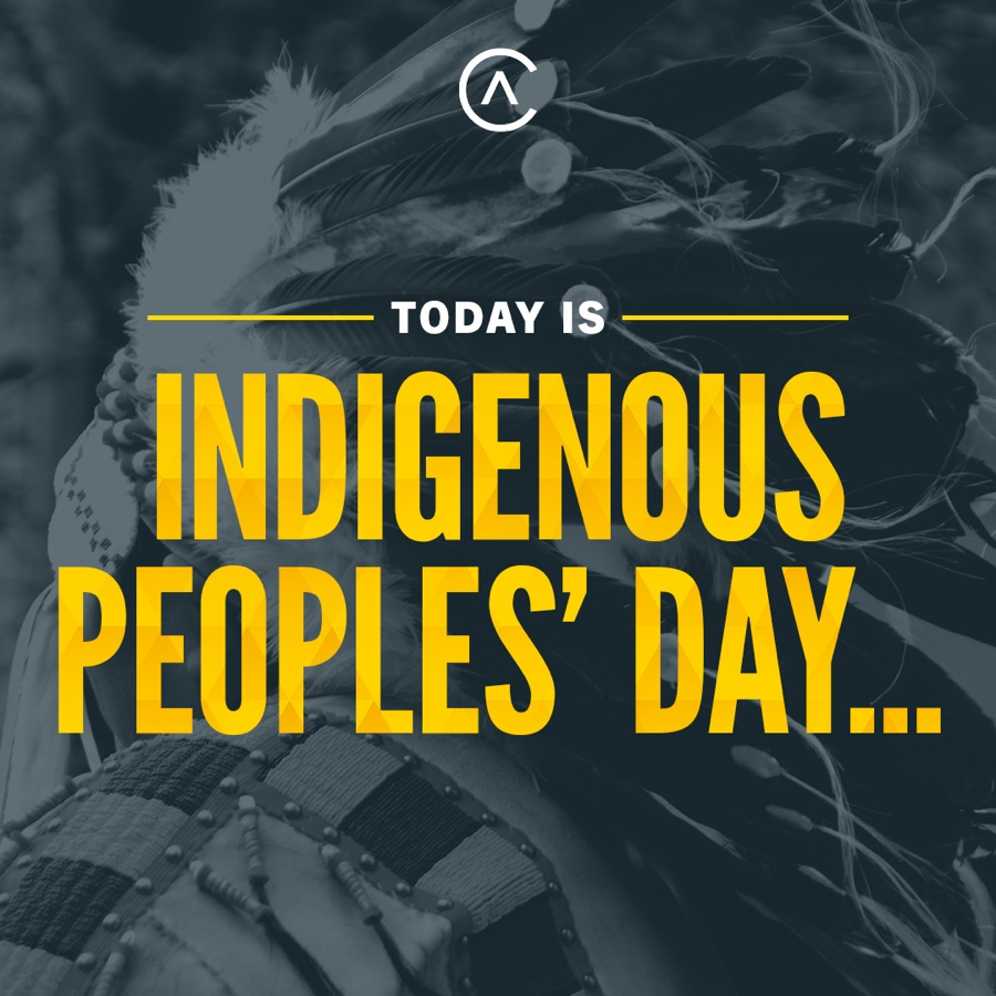 ADCOLOR post reading Today is Indigenous Peoples' Day, the opening frame of a carousel.