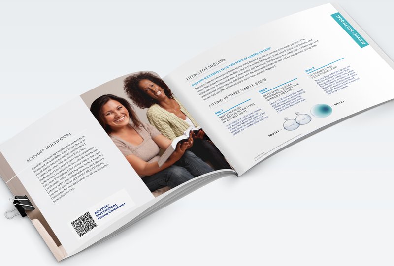 The Fitting for Success spread open, pairing lifestyle photography with a three-step fitting sequence.