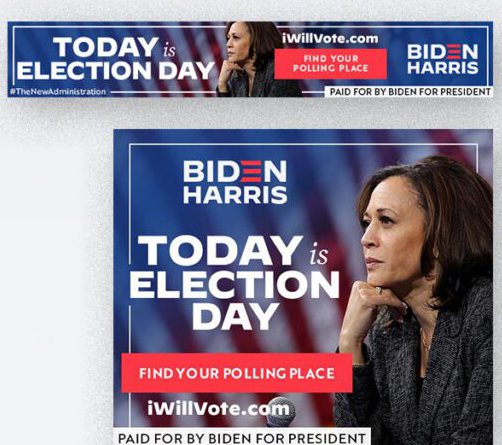 Digital ad unit: Today Is Election Day.