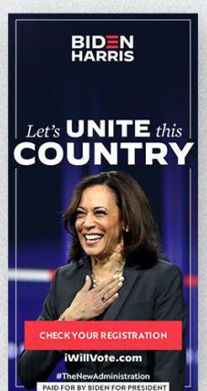 The same Let's Unite This Country message rebuilt as a vertical unit.