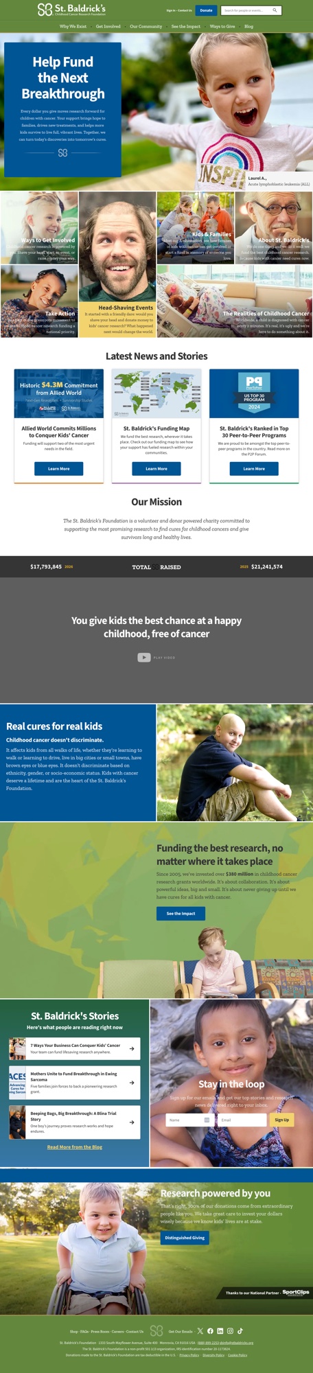 The St. Baldrick's Foundation homepage